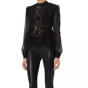 COPY - Self portrait silk and lace blouse. New with tag